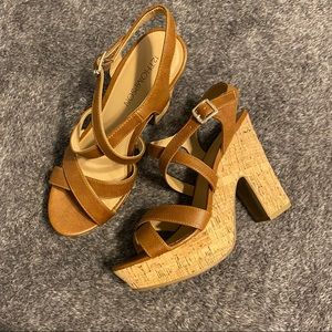 12THOMPSON Size 7.5 Wedge Sandals. Worn Once, Like New